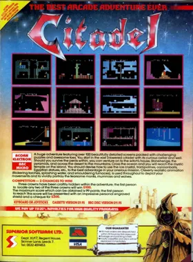 Citadel (1985)(Superior Software)[a] box cover back